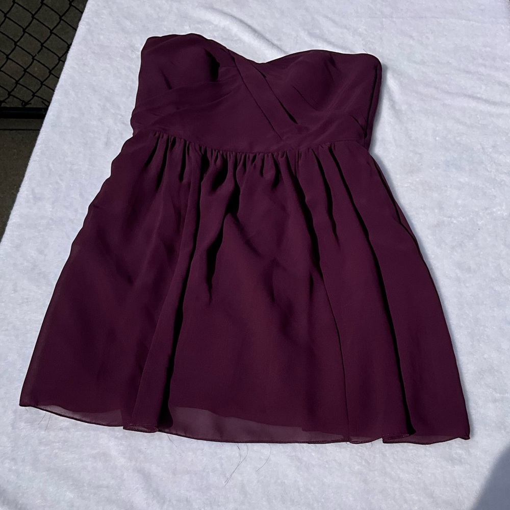 Social Bridesmaids Purple Lapis Strapless Cocktail Dress Sweetheart Neck Size 8